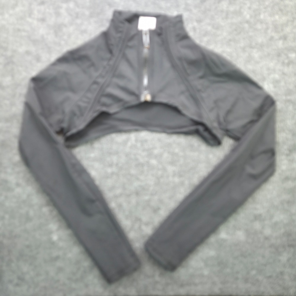 Zara Purple Magazine Shrug Women S Black Technical Zip Crop Bolero Athleisure